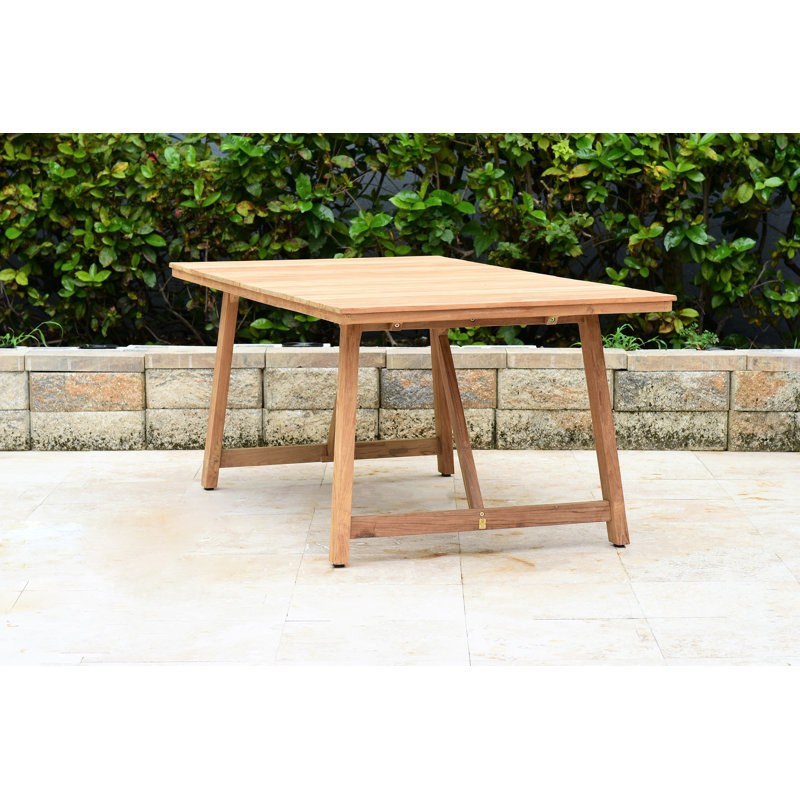 Anautica 6 - Person Teak Patio Dining Set with Rectangular Table