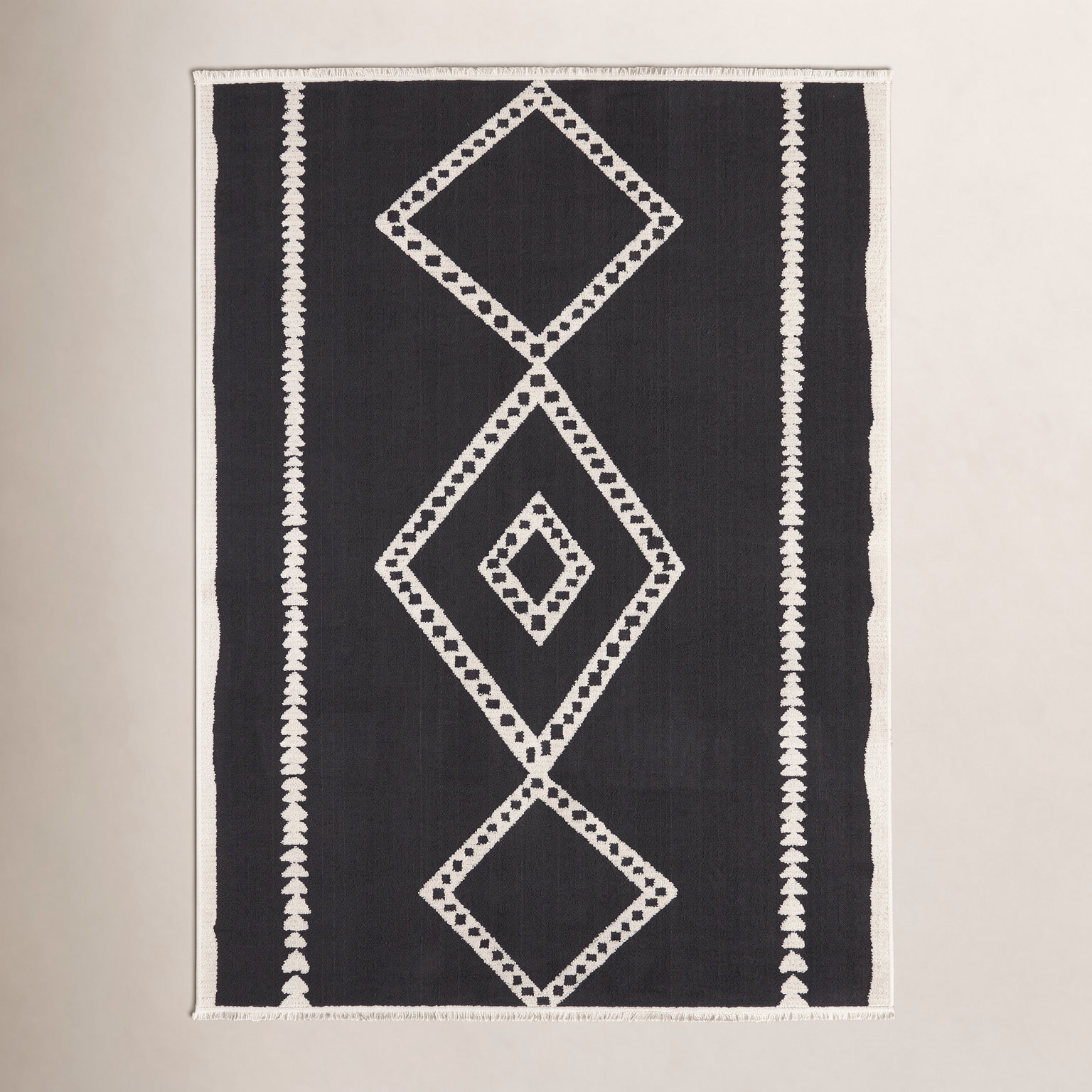 Lange Black White Southwestern Rug, Rectangle 7'6" x 9'6"