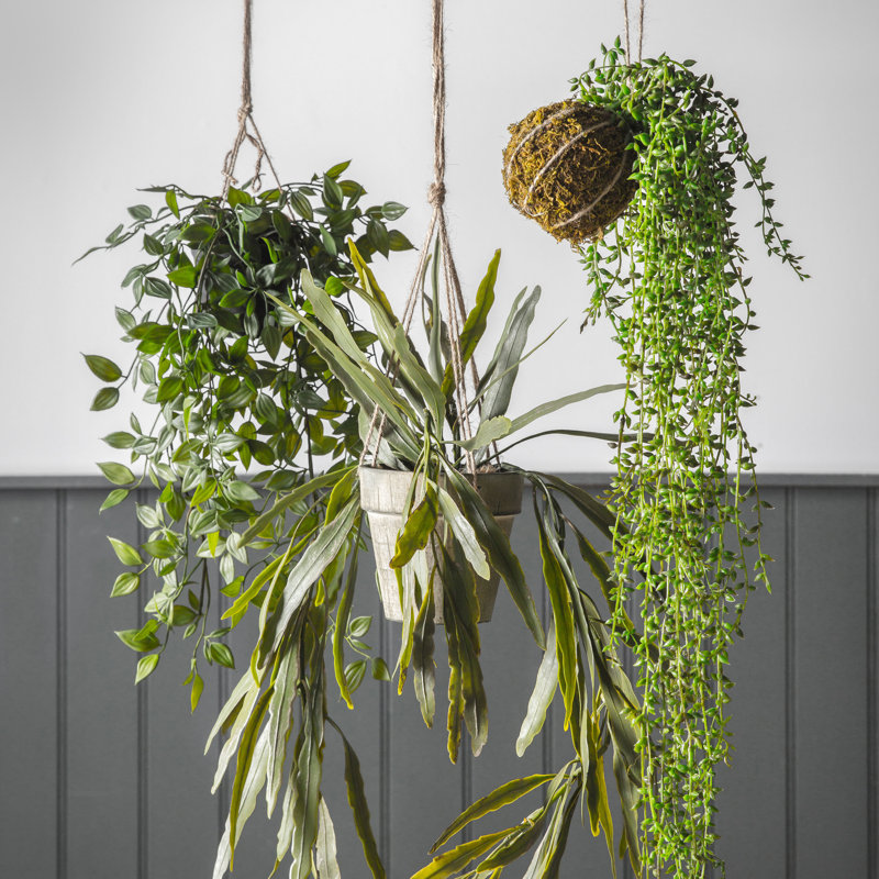 Faux Devil's Ivy (Scindapsus Aureus) Plant in Pot, 48cm H x 18cm W x 18cm D