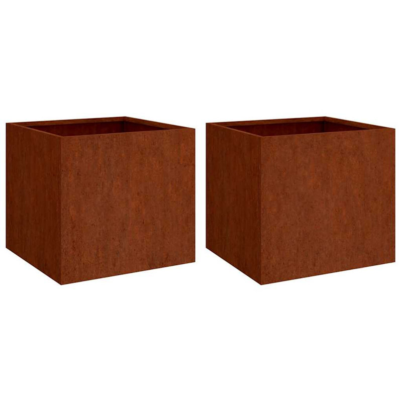 Planter Steel, 46cm H x 49cm W x 47cm D, 2, Rusty