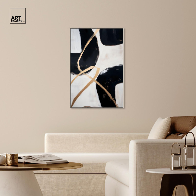 Art Remedy Art, toile rythmique de contraste, H 46 po x l 31 po, Encadrement argenté