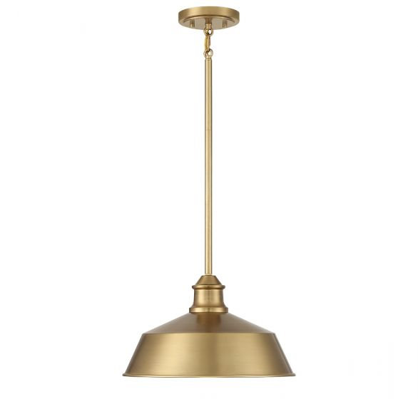Jeb Single Light Metal Dimmable Pendant, Natural Brass