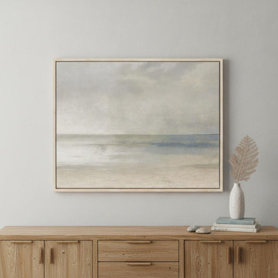 «Pastel Seascape III», reproduction d'art sur cadre flottant blanc