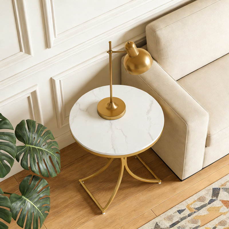 Petite table d'appoint avec structure en métal