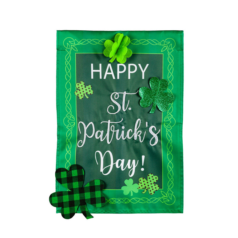 Drapeau appliques de jardin St. Patrick's Shamrocks