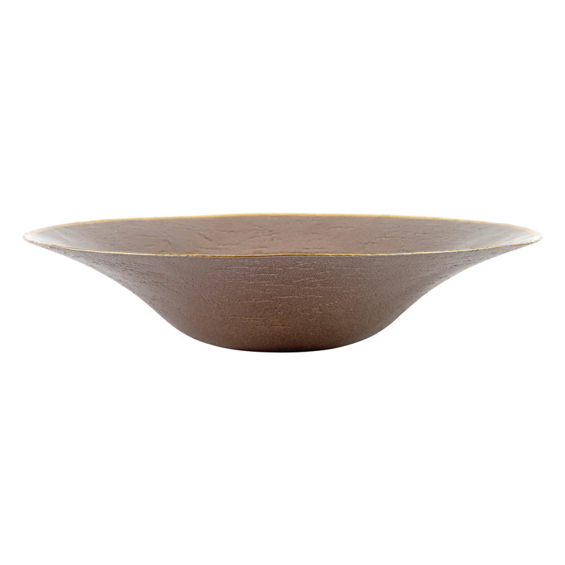 Handcrafted Copper Finish Glass Centerpiece Platter
