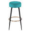 Modern Velvet Bar Stool with Gold Footrest and Black Metal Legs, Counter Height Kitchen Stool-1462102460