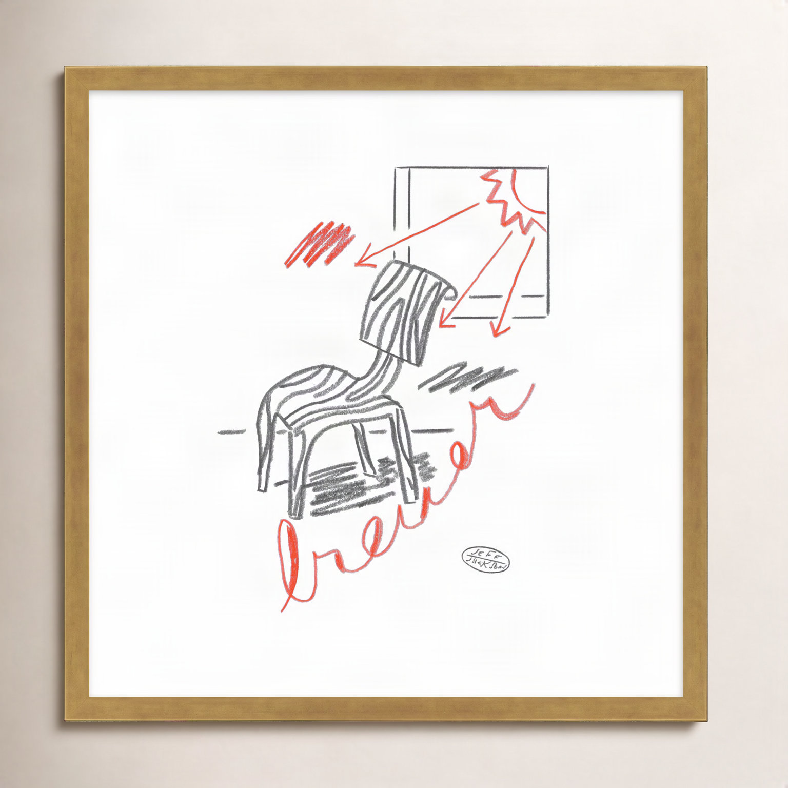 Chairs Breuer Print by Jeff Jackson, 20" W x 20" H, Gold Single Picture Framed Paper