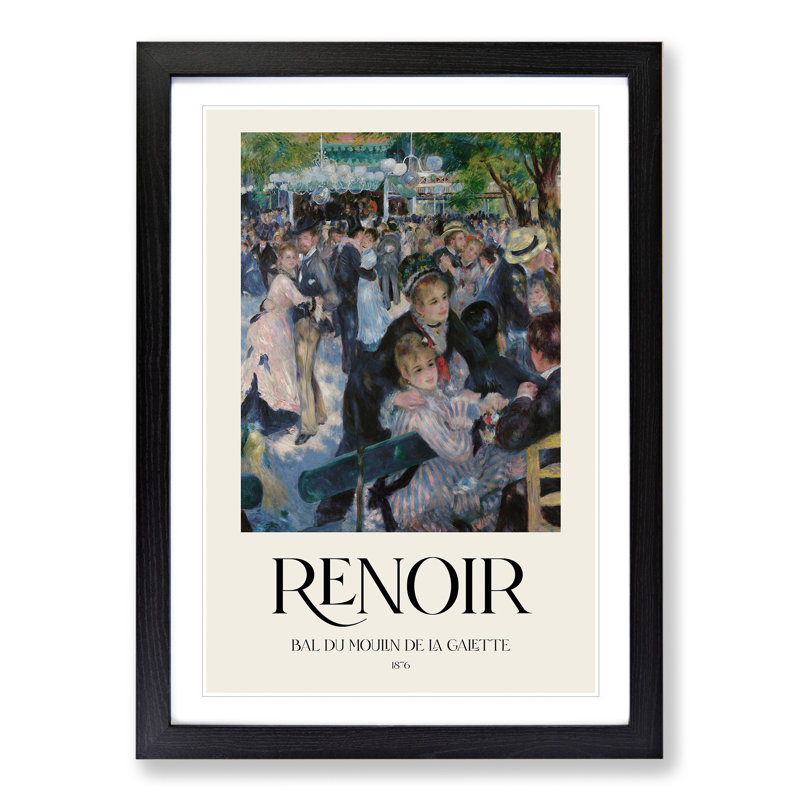 Dance At Le Moulin De La Galette by Pierre-Auguste Renoir - Single Picture Frame Print, Black Framed, 36cm H x 27cm W x 2cm D