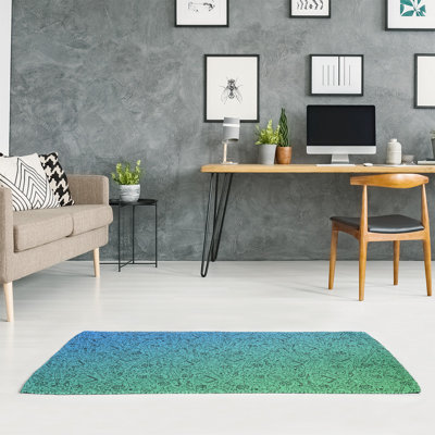 Tapis bleu ciel profond/bleu marine foncé dégradé