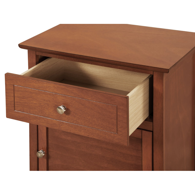 Table de chevet Izzy avec 1 tiroir et 1 porte, Chêne