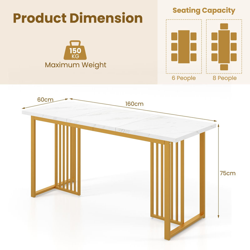 Metal Base Dining Table
