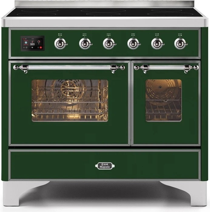 Majestic II 40" Freestanding Induction Range, Emerald Green/Chrome