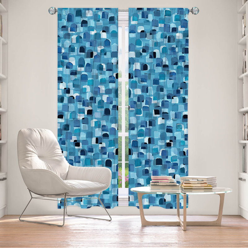 Panneau de rideau simple obscurcissant et isolant avec passe-tringle, L 20 po x L 52 po, Bleu