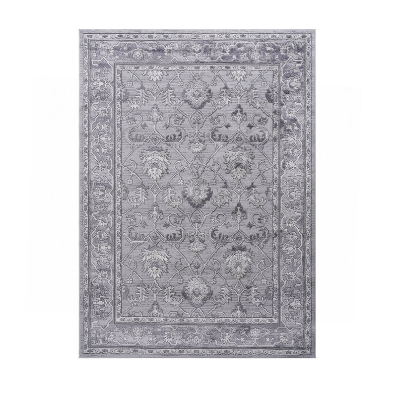 Tapis gris / oriental, Rectangle 5 pi 3 po x 7 pi 6 po