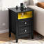 15.75 Inch 2 Drawer Vredenburgh With Shelf Power Outlets And RGB LED Lights-310336290