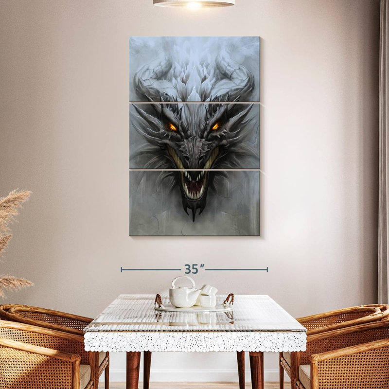 Kelan Fierce Dragon Head, 50" H x 32" W