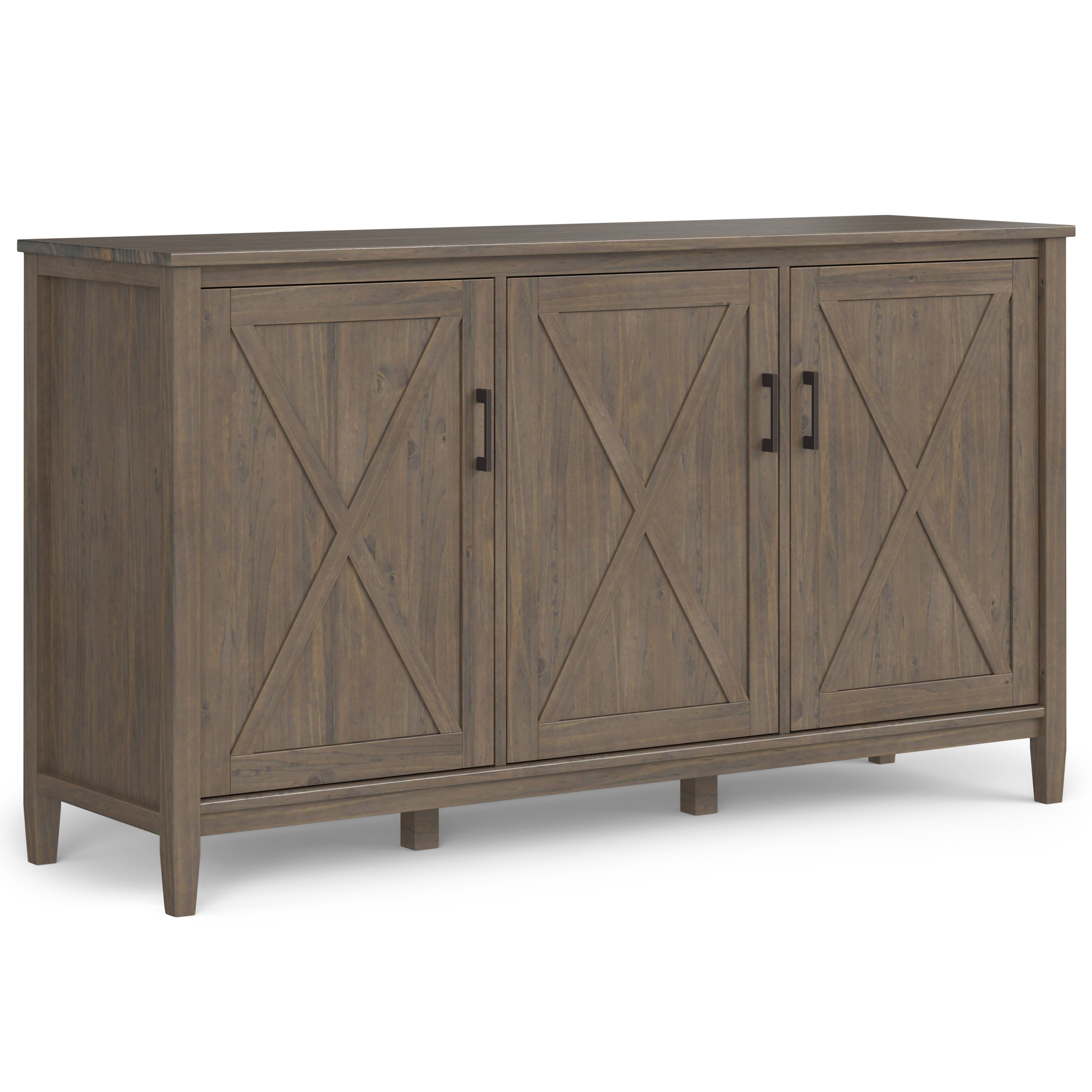 Simpli Home Ela SOLID WOOD Wide Storage Cabinet in Smoky Brown ...