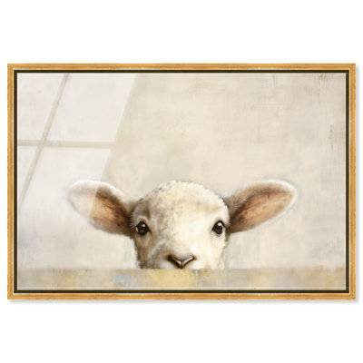 «Shy Peek II», reproduction d'art acrylique sur toile par Art Remedy, prête à être suspendue, 15 x 10