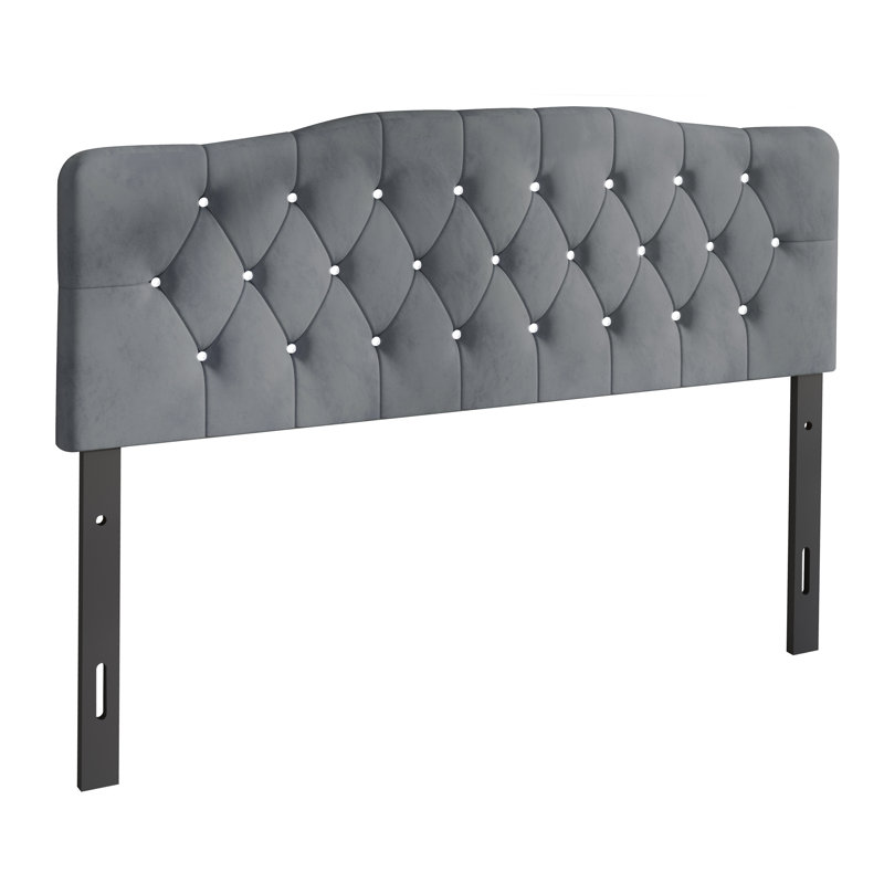 Tête de lit tapissier Dvante, Gris clair, Très grand