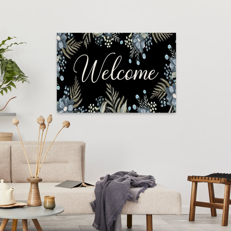 Welcome, art floral contemporain d'été, H 36 po x l 24 po