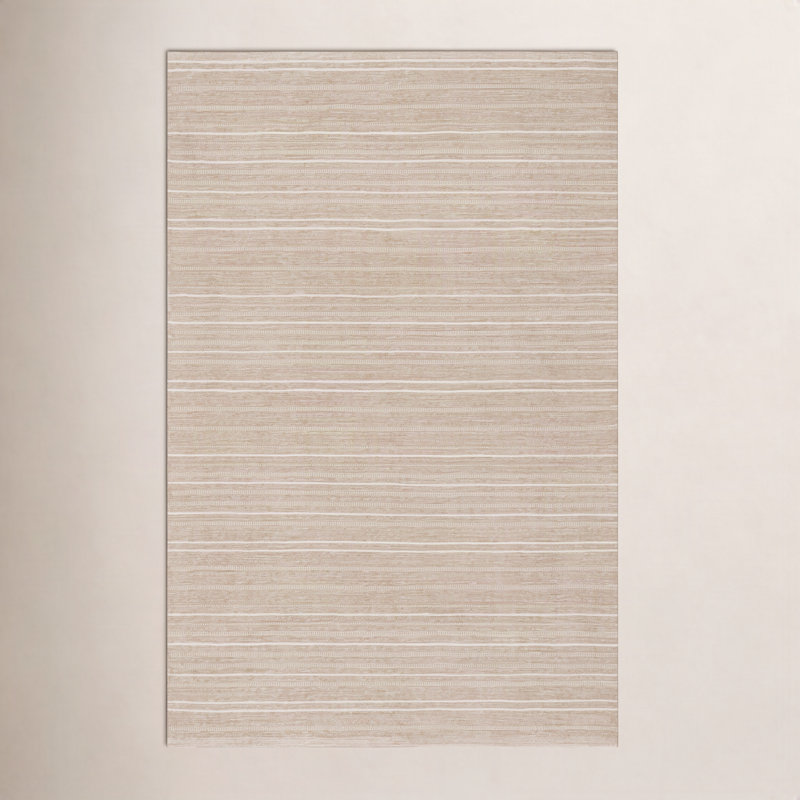 Tapis intérieur / extérieur kaki rayé Skipper, Rectangle 9 pi 6 po x 13 pi 6 po