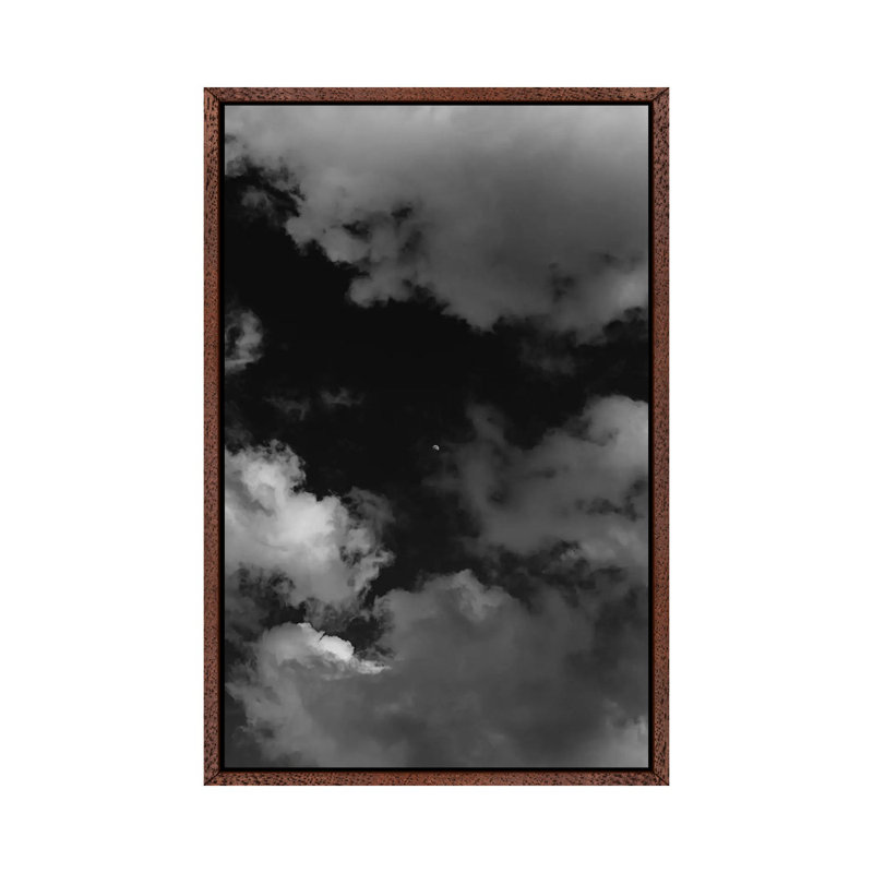 Italian Monochrome Moon by Bethany Young - Print on Canvas, 101.6cm H x 66.04cm W x 3.81cm D, Classic Brown Wood Framed