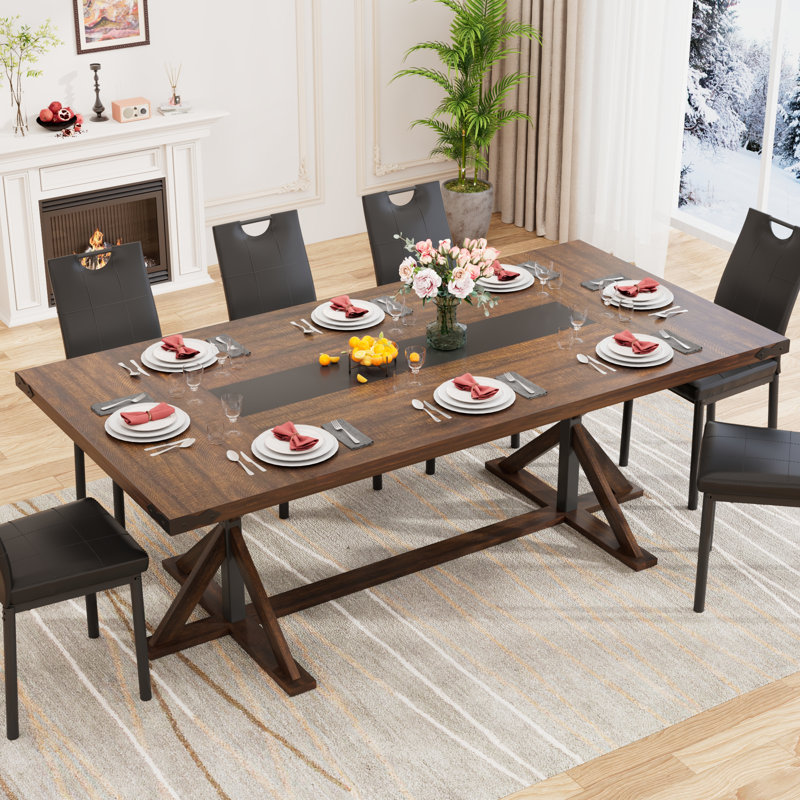 Ensemble de table et chaises de salle à manger, H 30 po x l 78,7 po x P 39,4 po, Brun