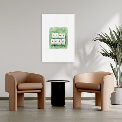 Floral Mahjong Tiles Traditional Nature Plant Wall Art