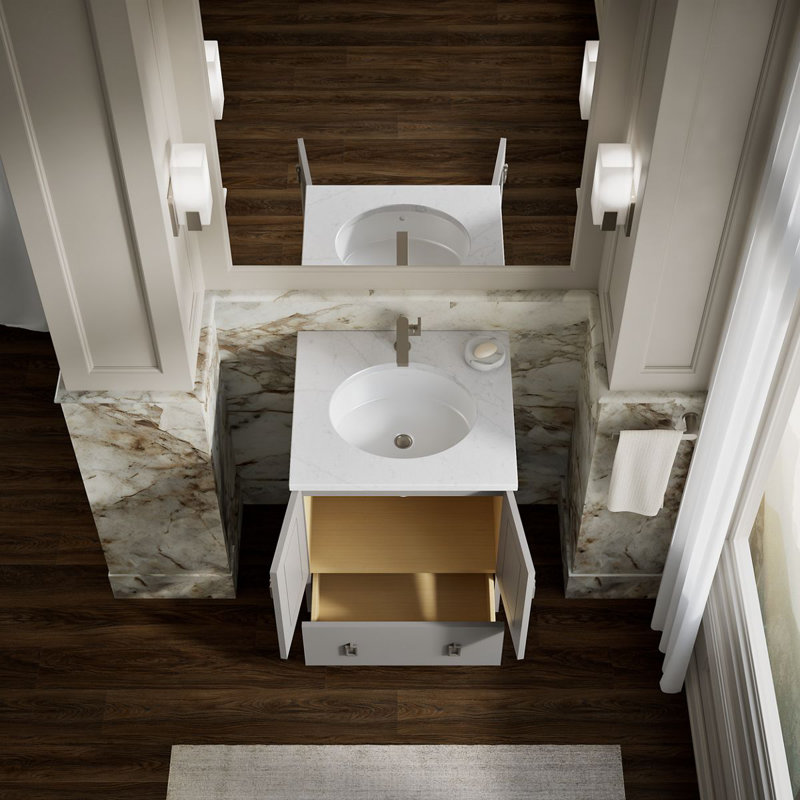 Poplin® Tones 24" Single Bathroom Vanity Base Only, Mohair Gray