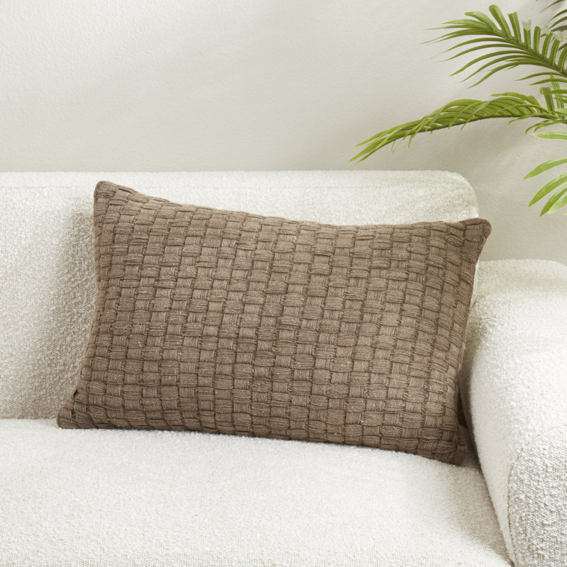 Coussin texturé tissé gaufré, Sans insert de coussin, Brun