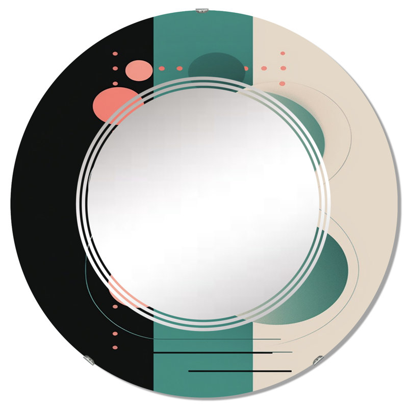 Chiffdale - Miroir mural rond moderne, 32 po x 32 po