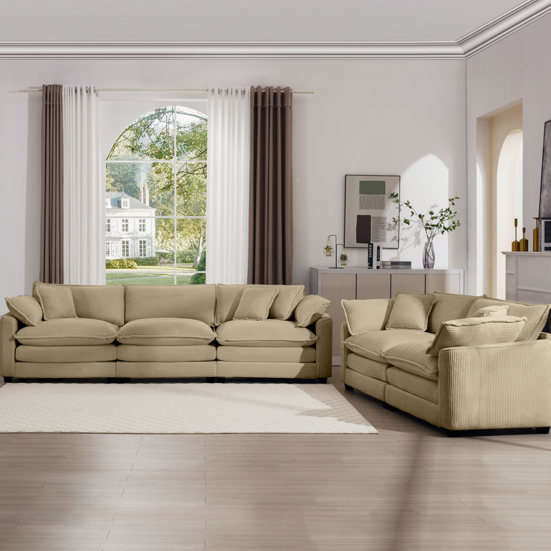 Velours côtelé brun clair pour le salon