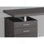 Bureau d'ordinateur, bureau personnel, ordinateur portable, installation à gauche, à droite, tiroirs de rangement, L 48 po, bureau, stratifié gris, métal gris, contemporain