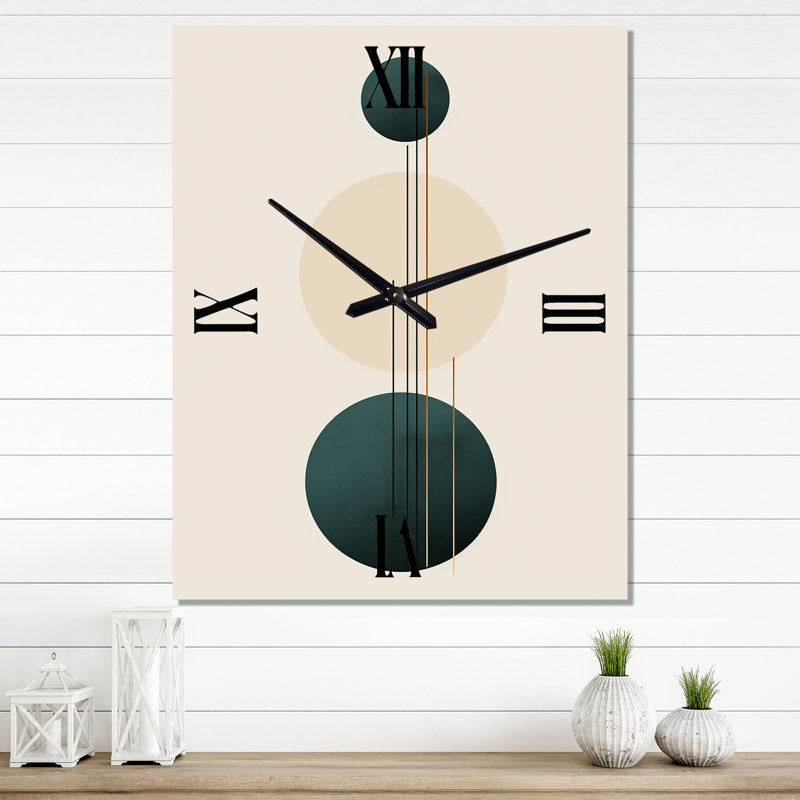Horloge murale Mid Mid Century, H 32 po x l 24 po x P 1 po