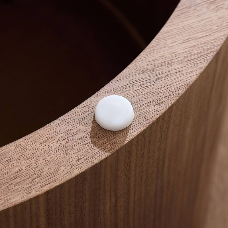 MDF Round Coffee Table Set Of 2, Walnut