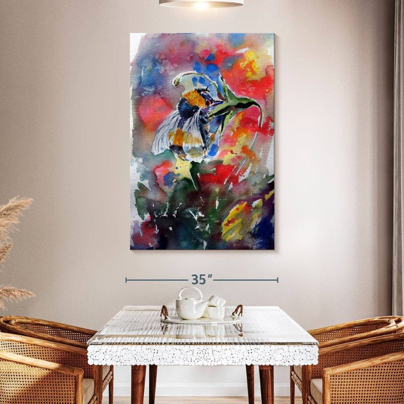 Brampt abeille avec fleur, H 51 po x l 34 po