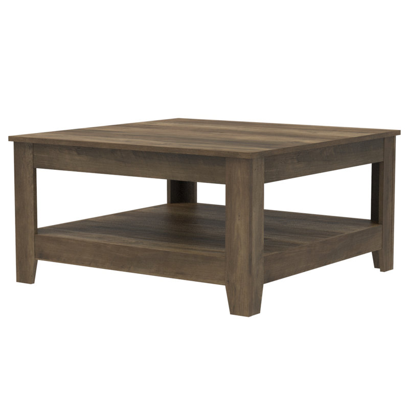 Weddel Basilico 31.3" Transitional Square Coffee Table With Storage