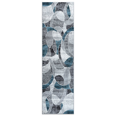 Rambo Contemporary Distressed Circle Area Rug