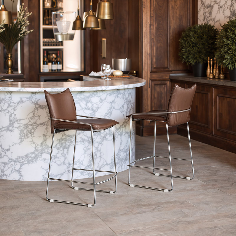 Tabouret de comptoir Pola - brun
