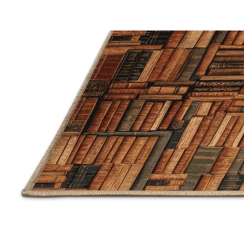 Tapis brun français lavable à la machine, Rectangulaire 2 pi x 3 pi