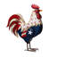 Décoration de coq 21 po en métal patriotique Americana