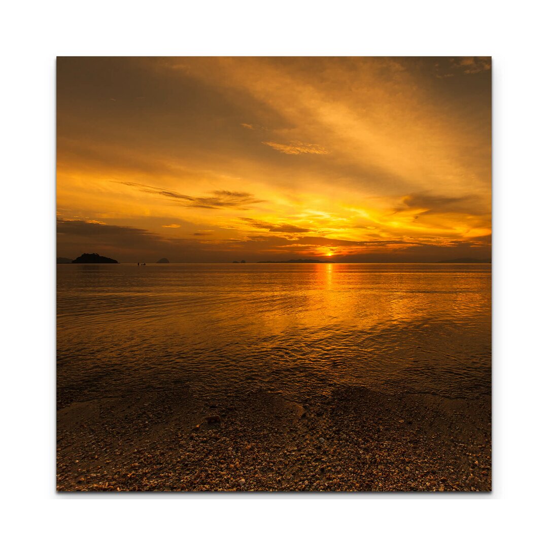 Leinwandbild Sonnenuntergang Strand