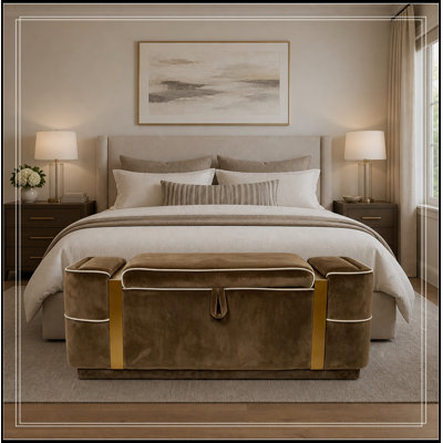 Stéphanie rembourrée avec rangement à couvercle rabattable
