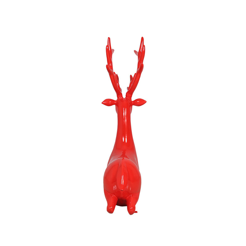 Deer Sitting Statues [Red]