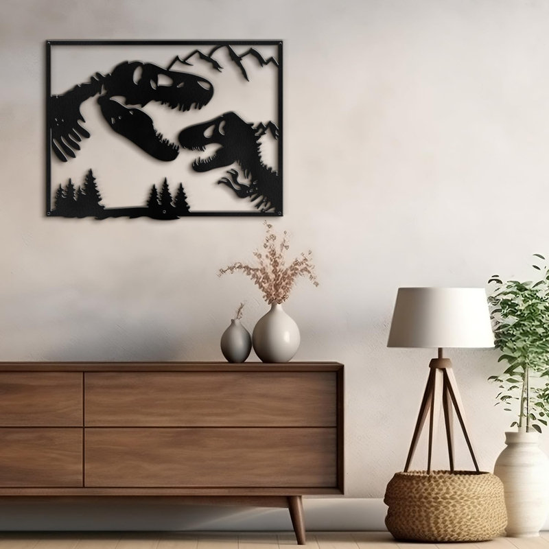 Décoration murale en métal, H 24 po x l 36 po x P 0,05 po, Noir