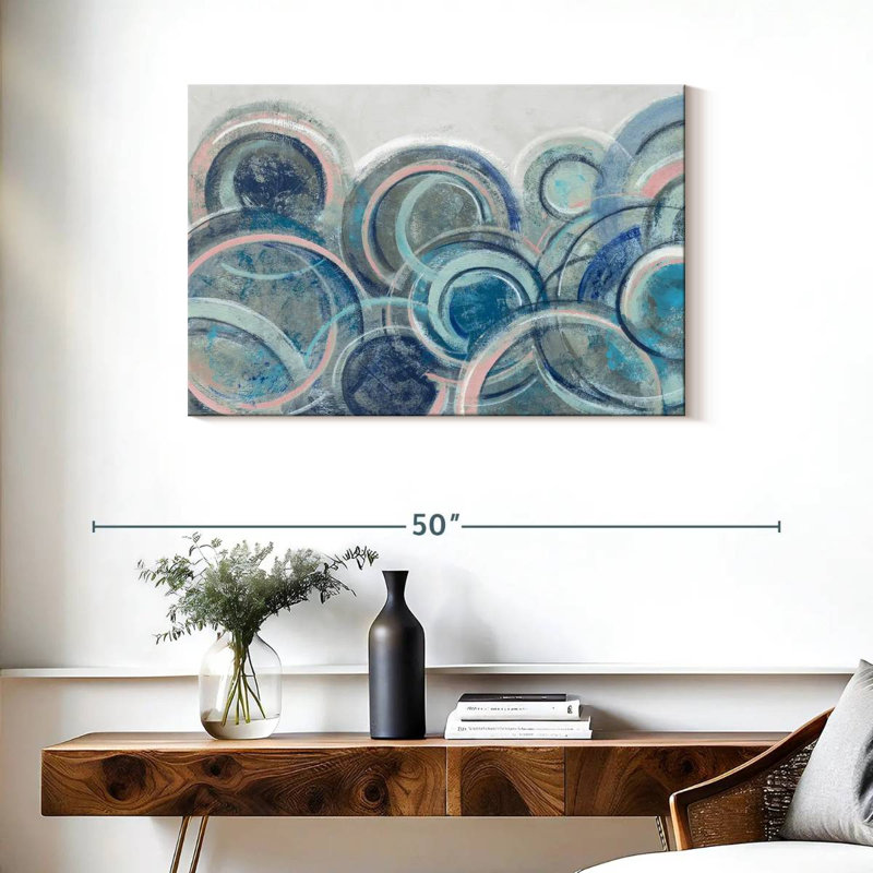 Avery Variation Blue Grey Pink, 24" H x 36" W