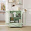 Buffet de style champêtre avec portes vitrées cintrées et plateau à plusieurs niveaux