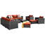 Ensemble de conversation modulaire en rotin 12 pièces avec coussins Horgan-1701990396-1701977944