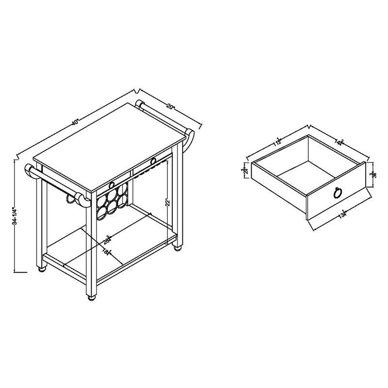 40 " W Kitchen Cart